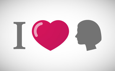"I love" hieroglyph with a female head