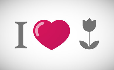 "I love" hieroglyph with a tulip