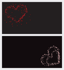 pattern of small hearts on black background