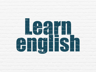 Education concept: Learn English on wall background