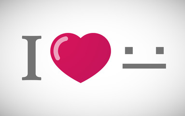 "I love" hieroglyph with a emotionless text face