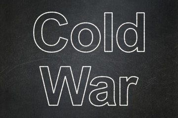 Political concept: Cold War on chalkboard background