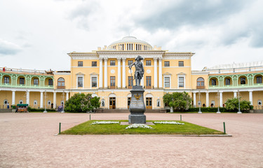 Naklejka premium Monument to Emperor Paul I on the square of Pavlovsk Palace, Saint Petersburg