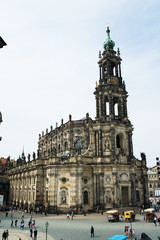 Fototapeta premium Catholic Church and Dresden Castle