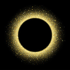 Vector gold glitter wave abstract background, golden sparkles on black background, vip design template