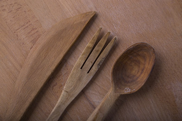 wooden forks, spoons and knives