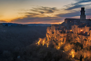 Fototapeta premium Panorama of the medieval town of Etruscan in Tuscany, Pitigliano