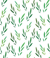 Seamless vector texture with little green leaves 