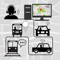Transportation Symbols with technical voice support for map navigation