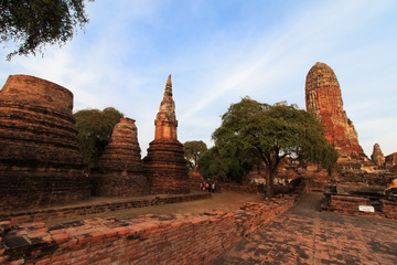 The Beautiful Ancient Temple, A broken Buddha, Stupa at Wat Phra Ram Ayutthaya