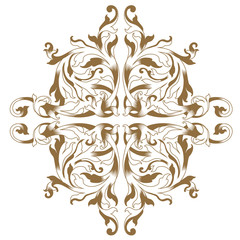 Vintage baroque frame scroll ornament engraving border floral retro pattern antique style acanthus foliage swirl decorative design element filigree calligraphy vector