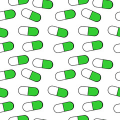 Medical pills seamless pattern.