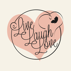 Live Laugh Love hand lettering