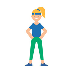 Vector illustration of a sporty girl