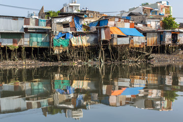 Fototapeta na wymiar Slums in Ho Chi Minh city. Vietnam.