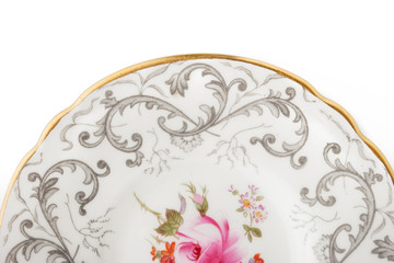Part of  china plate on the white background
