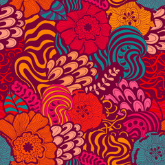 Vector seamless abstract hand-drawn pattern design