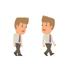 Sad and Frustrated Character Broker goes and drags