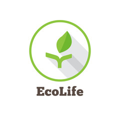 Vector flat minimalistic green eco logo