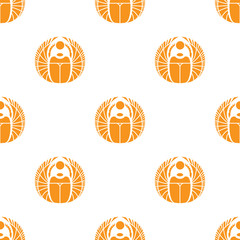 Vector simple orange scarab seamless pattern