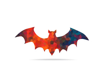 bright vector polygons bat silhouette