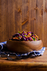 Obraz na płótnie Canvas Vegetable salad with raisins