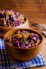 Vegetable salad with raisins