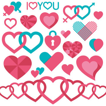 Heart valentine icon set vector illustration
