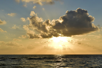 The sun rise in the morning seaside beautiful