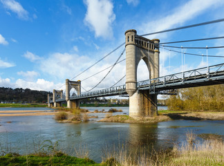 Fototapeta na wymiar Suspension Bridge in Langeais, France.