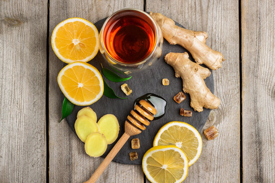 Ginger tea and ingredients