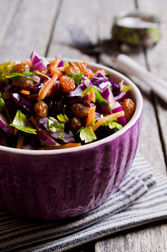 Vegetable Salad With Raisins