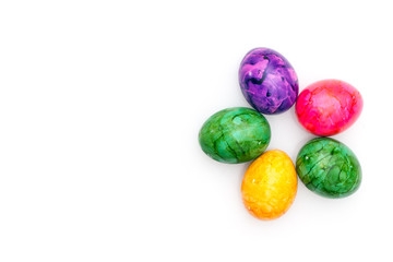 Easter eggs background isolated