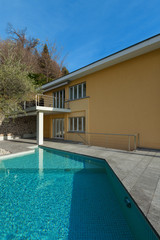 modern building with pool