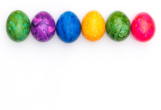 Easter eggs background isolated