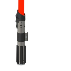 Fototapeta premium red lightsaber on white background