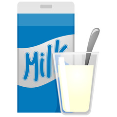 Milk Carton and Glass of Milk