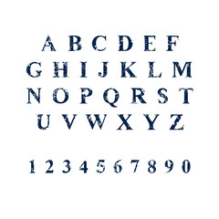 Sponge print grunge font, typography vector