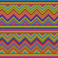 Materiał do szycia decorative colorful ethnic x-stitch seamless pattern