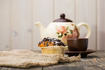 Appetizing breakfast fresh cupcake
