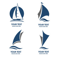 Sailing boat logo vector