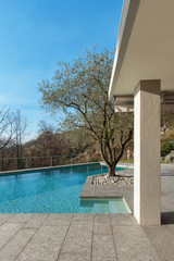 modern building with pool