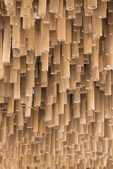 Bamboo wood decoration on ceiling background