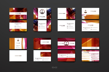 Set of Design Business Card Template in abstract style