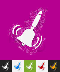 bell paper sticker with hand drawn elements