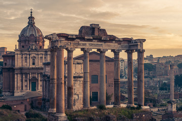 Rome, Italy: The Roman Forum, Santi Luca e Martina Church