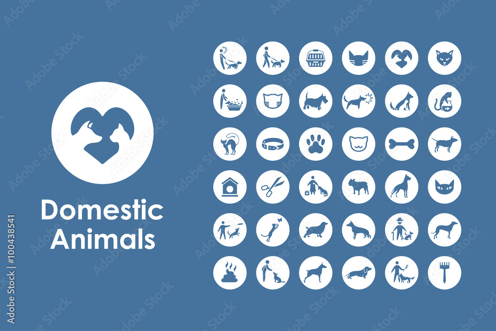 Canvas Prints set of pets simple icons