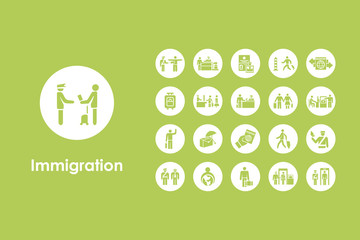 Set of immigration simple icons