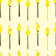 Seamless burning matchsticks