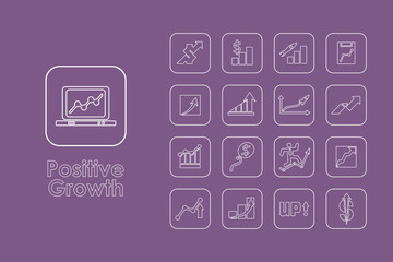 Set of positive growth simple icons